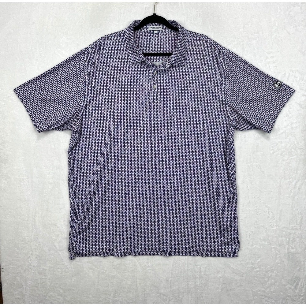 Peter Millar Summer Comfort Pina Skullada Performance Jersey Golf Polo XXL *Logo